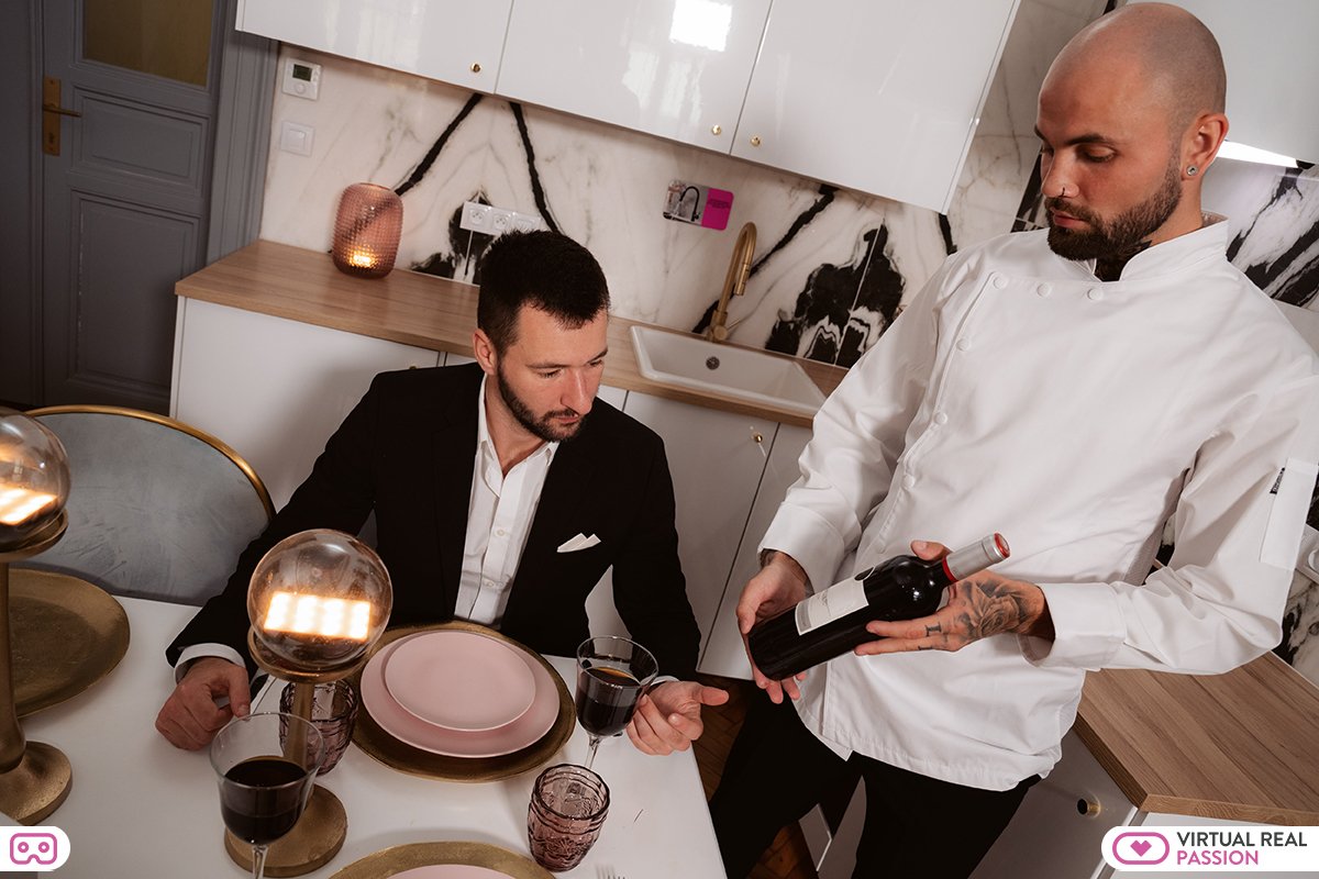 private chef serves couple their meal at the table