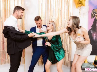 New Year's Eve sex party with Rika Fane and Stacy Cruz.